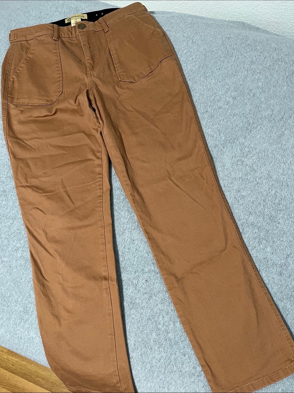 Democracy Brown Chino Pants Womens 10 Ab Solution Stretch Slimming - Picture 1 of 9